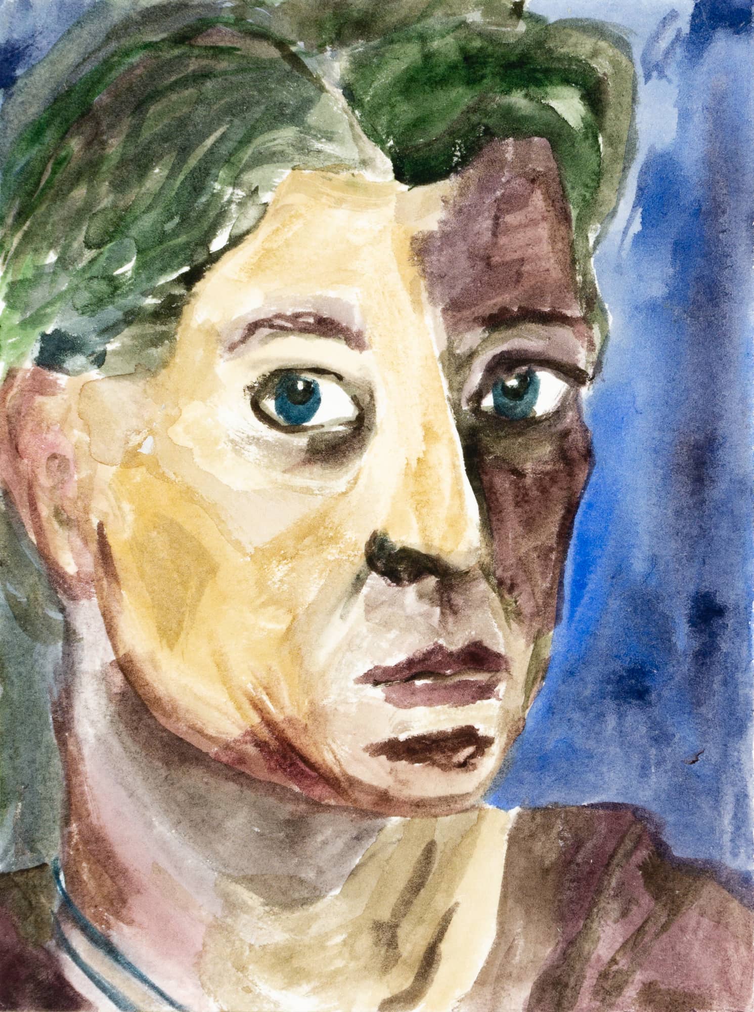 Malerei, Aquarell auf Papier, 12cm x 16cm, Selbstportrait, artist: Franziska King