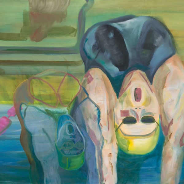 Malerei, Öl auf Leinwand, 110cm x 80cm, Schwimmerin im Sprung, artist: Franziska King