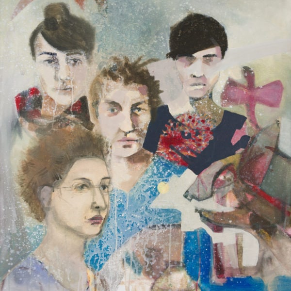 Malerei, Acryl auf Leinwand, 89cm x 110cm, 4 Künstlern portraitieren sich gegeseitig, artist: Franziska King