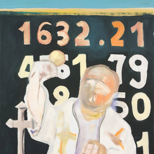 Malerei, Öl auf Leinwand, 80cm x 100cm, Prediger mit geballter Faust, artist: Franziska King