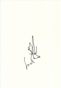 Zeichnung, Tusche auf Papier, 21cm x 30cm, seismographische Aufzeichnungen in öffentlichen Verkehr, artist: Franziska King