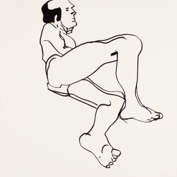 Zeichnung, Marker auf Papier, 29,7cm x 40,8cm, männlicher Akt, artist: Franziska King