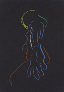 Farbstift auf Papier, 14,8x21cm, Akt, Künstlerin: Franziska King