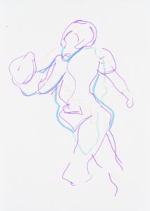 Pigmentmarker auf Markerpapier, 21x29,7cm, Akt, Künstlerin: Franziska King