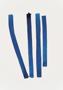 Tusche auf Papier, 14,8x21cm, vier Linien, Künstlerin: Franziska King