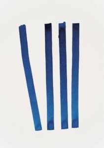 Tusche auf Papier, 14,8x21cm, vier Linien, Künstlerin: Franziska King