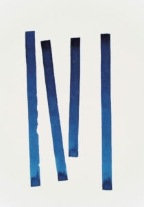 Tusche auf Papier, 14,8x21cm, vier Linien, Künstlerin: Franziska King