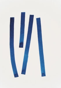 Tusche auf Papier, 14,8x21cm, vier Linien, Künstlerin: Franziska King