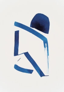 Tusche auf Papier, 14,8x21cm, abstrakte Form, Künstlerin: Franziska King