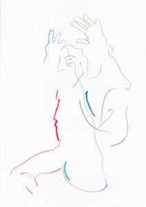 Farbstift auf Papier, 21x29,7cm, Akt, Künstlerin: Franziska King