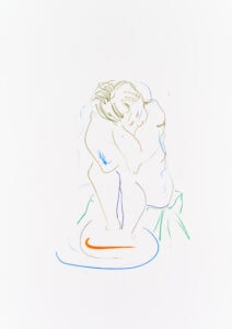 Farbstift auf Papier, 42x59,4cm, Akt, Künstlerin: Franziska King