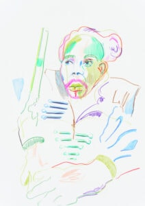 Farbstift auf Papier, 21x29,7cm, Portrait, Künstlerin: Franziska King