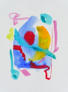 Wachspastell auf Papier, 24x32cm, Farbflächen, Künstlerin: Franziska King